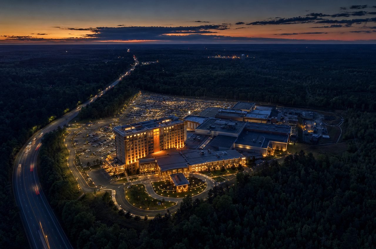 Casinos near Atmore, Alabama — aerial cityscape