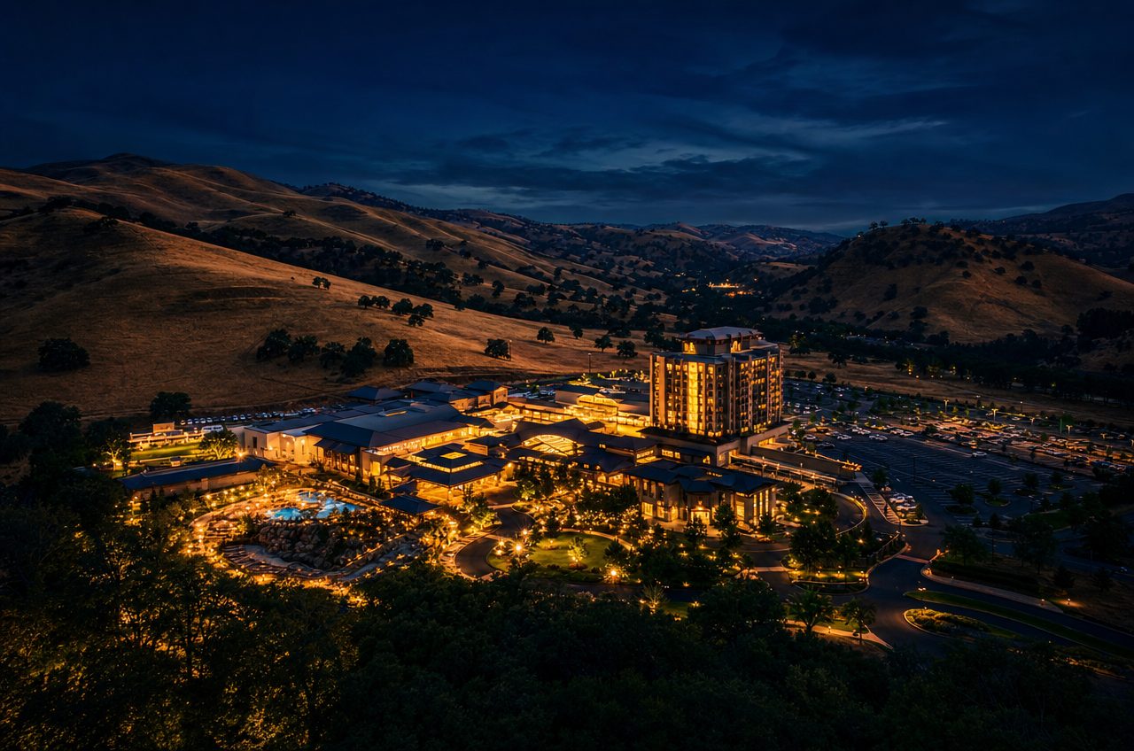 Casinos near Middletown, California — aerial cityscape