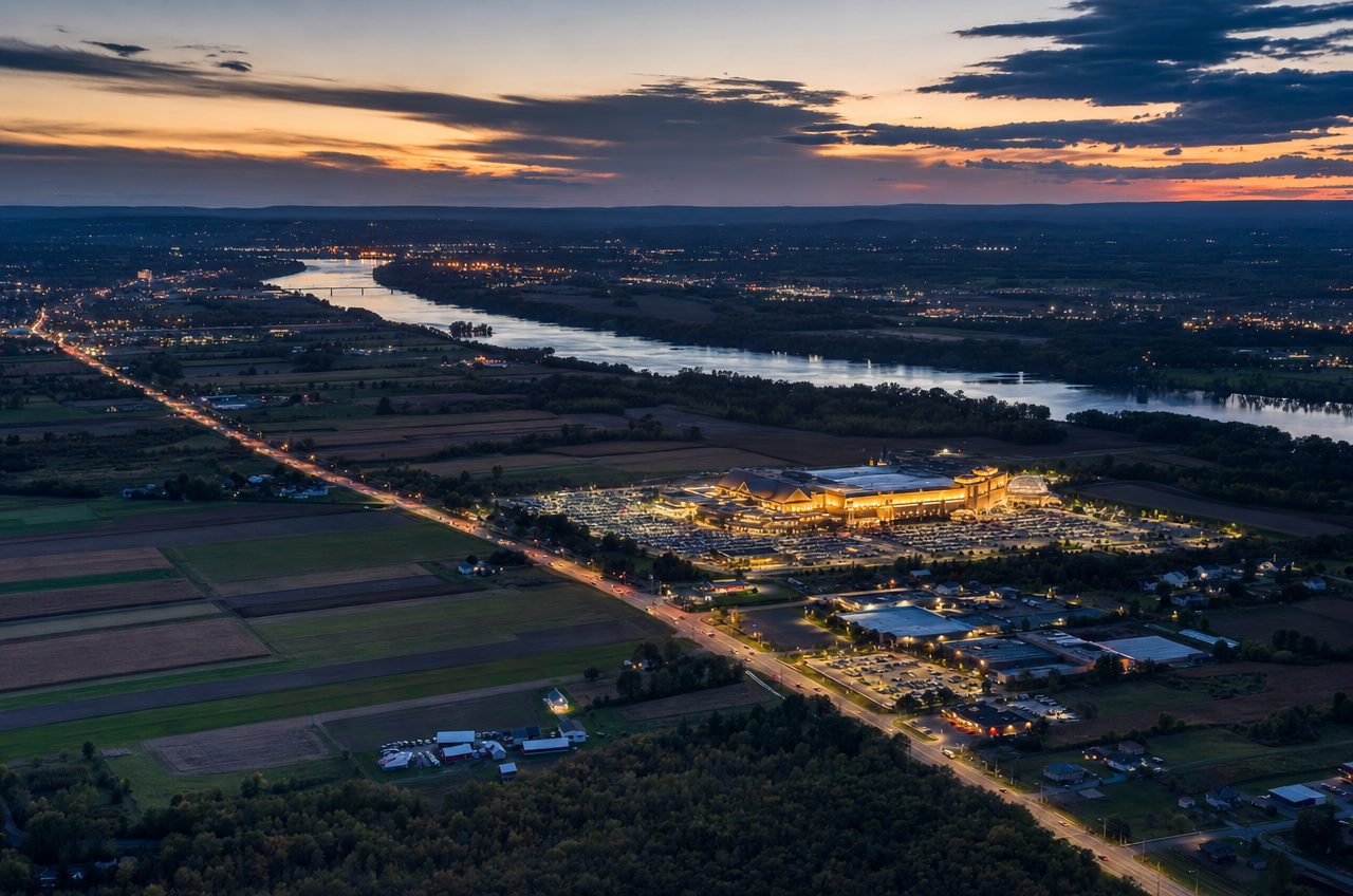 Casinos near East Windsor, Connecticut — aerial cityscape