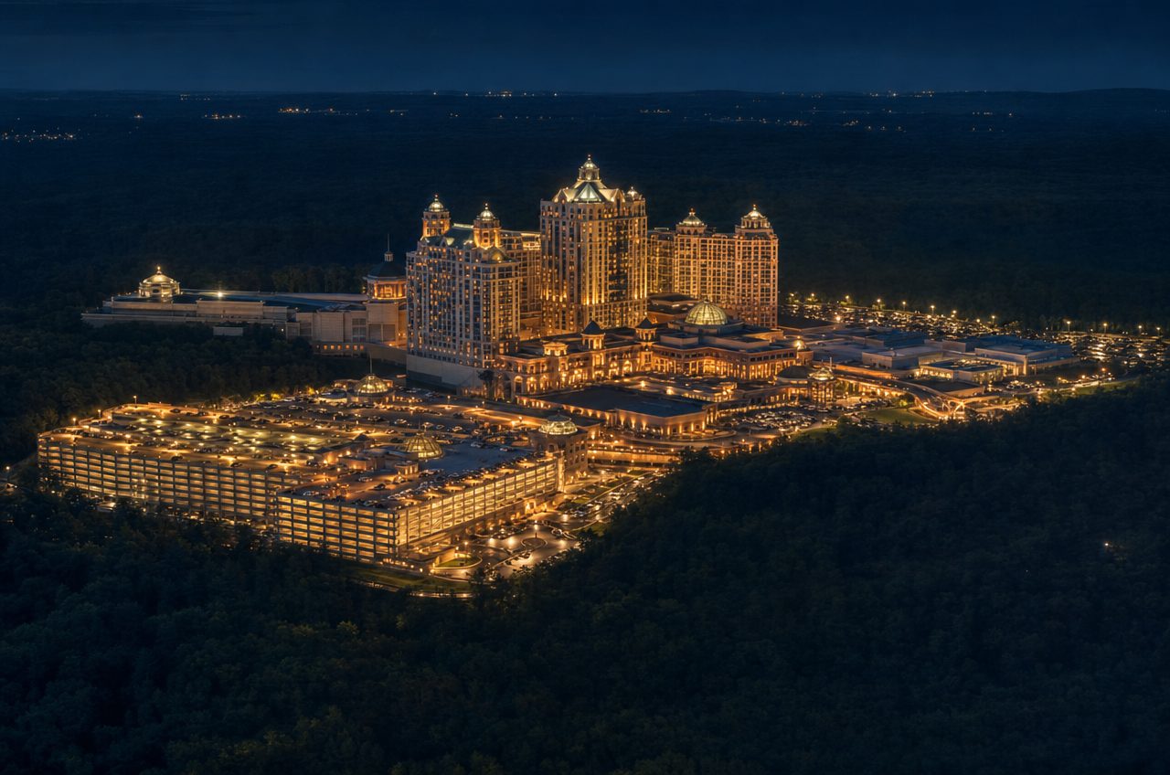 Casinos near Ledyard, Connecticut — aerial cityscape