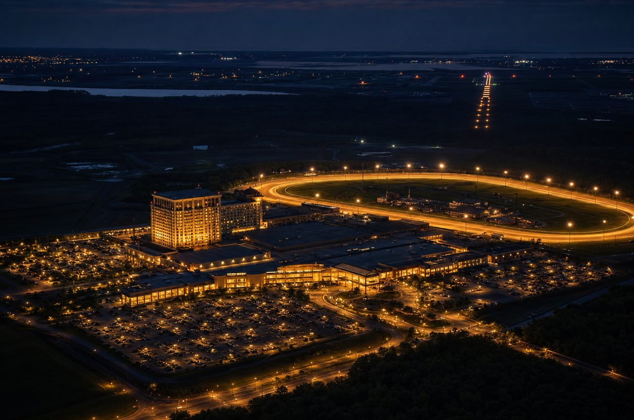 Casinos near Dover, Delaware — aerial cityscape