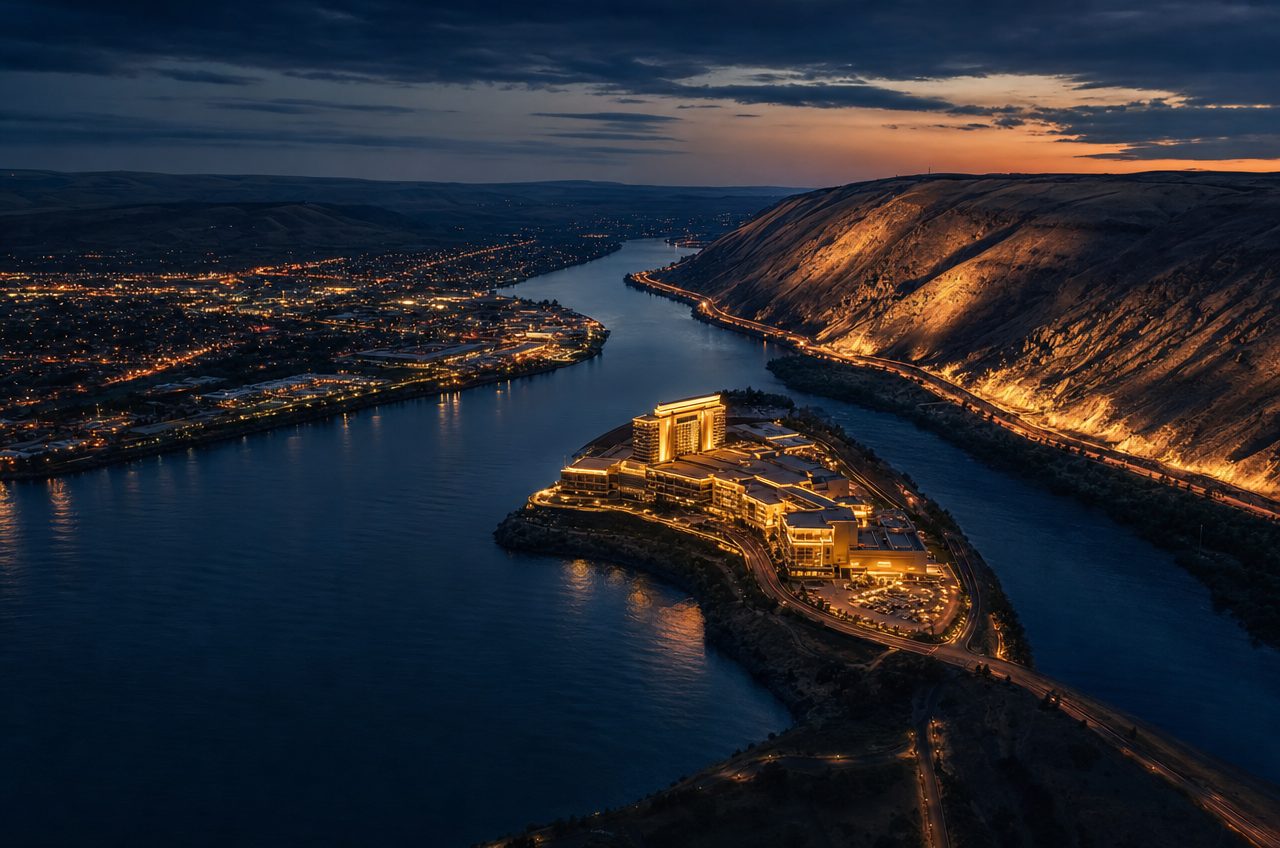 Casinos near Lewiston, Idaho — aerial cityscape