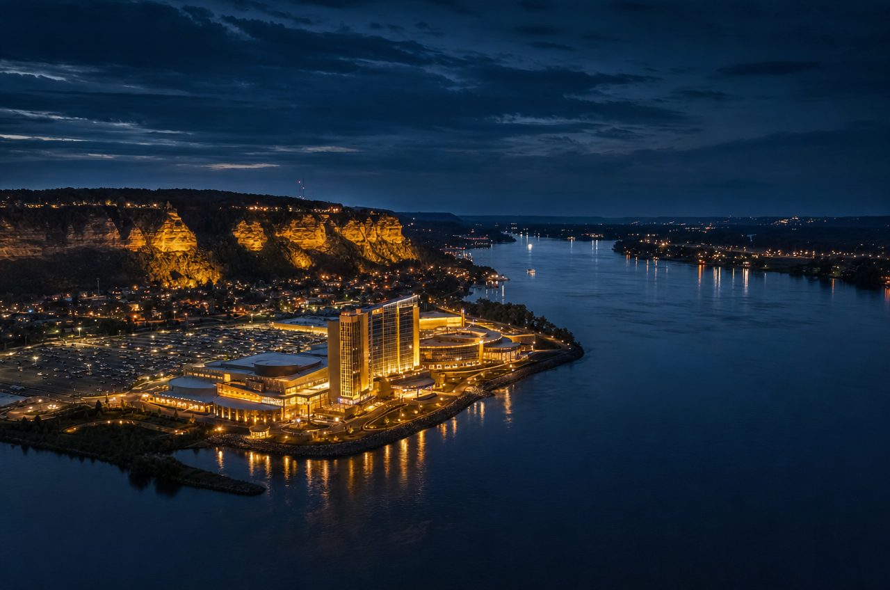 Casinos near Red Wing, Minnesota — aerial cityscape
