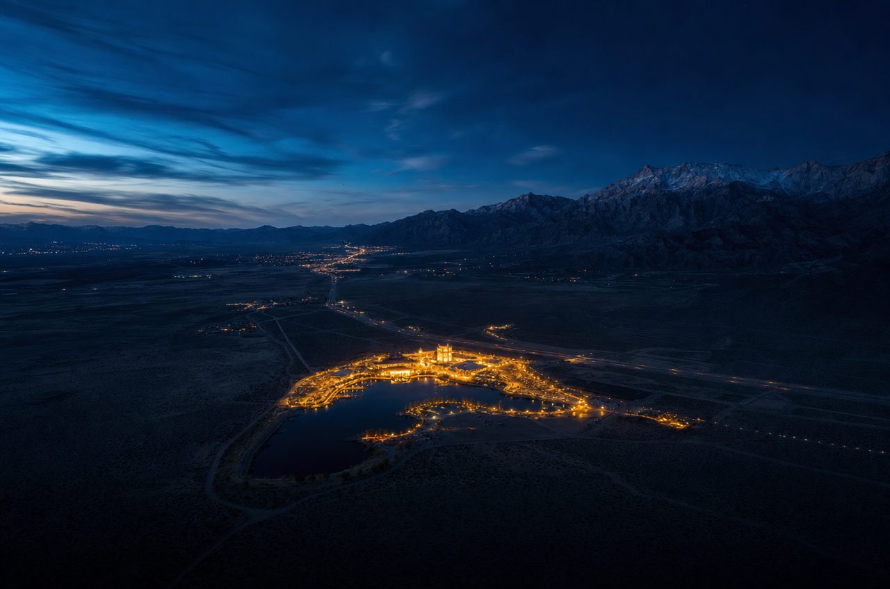 Casinos near Pahrump, Nevada — aerial cityscape