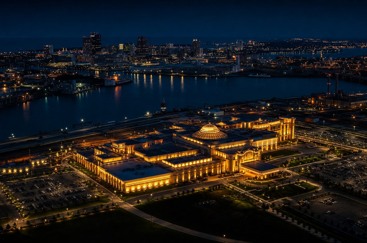 Casinos near Toledo, Ohio — aerial cityscape