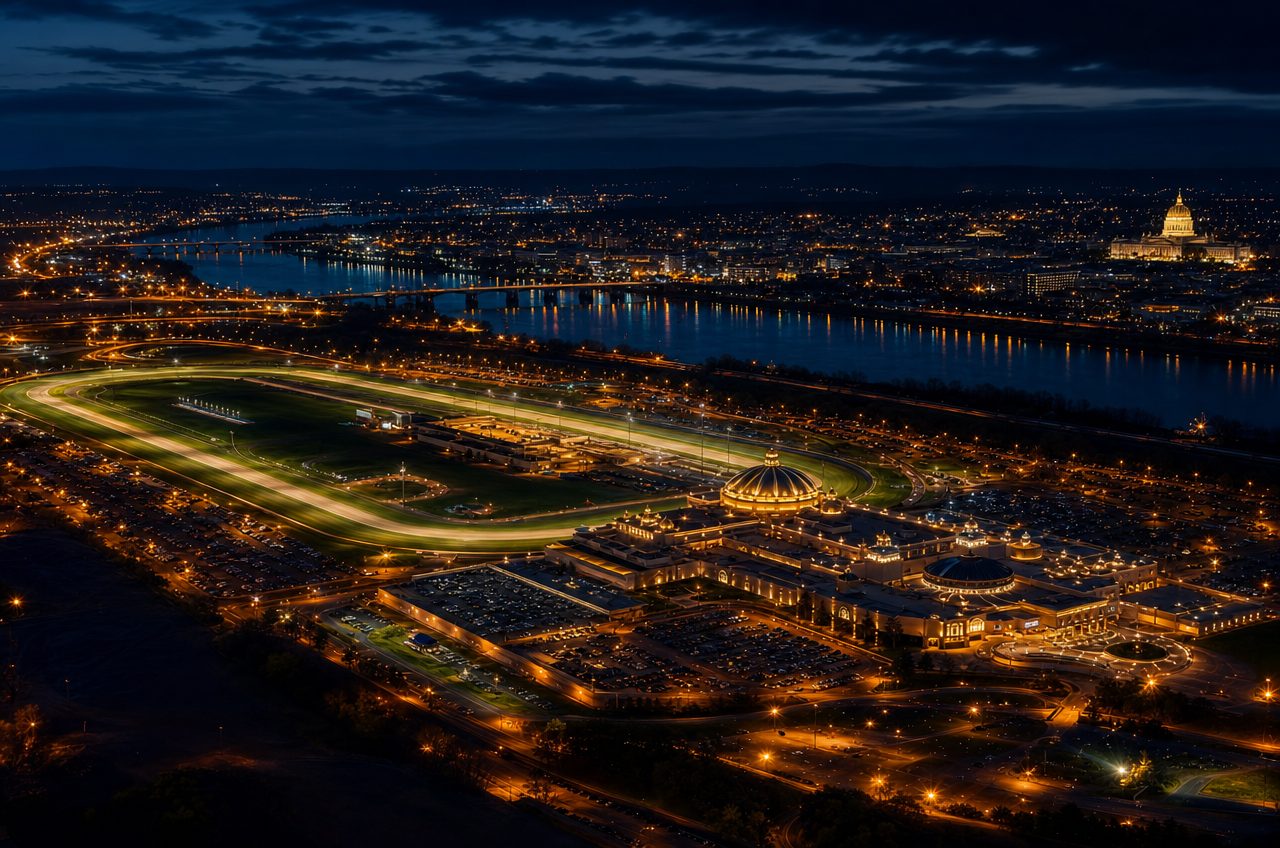 Casinos near Harrisburg, Pennsylvania — aerial cityscape