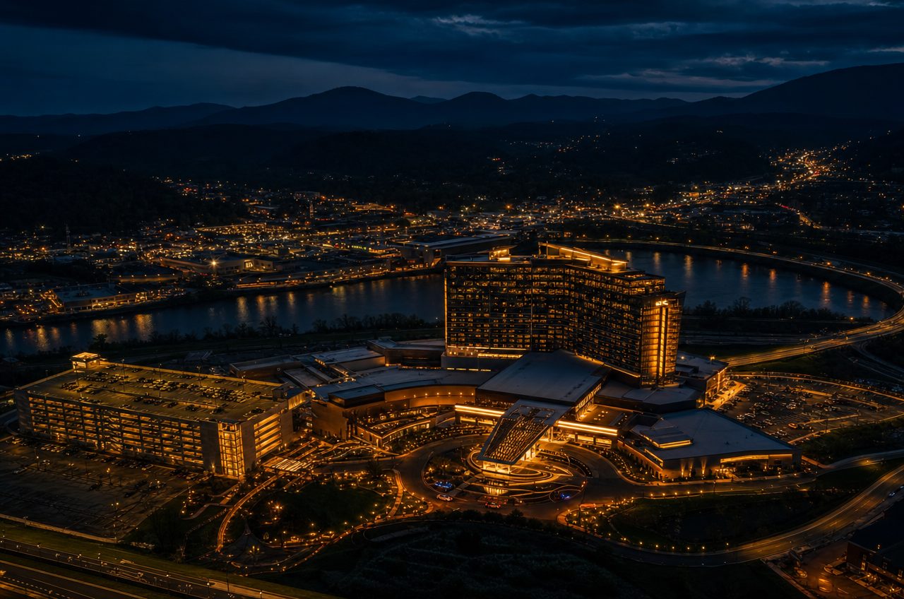 Casinos near Bristol, Virginia — aerial cityscape