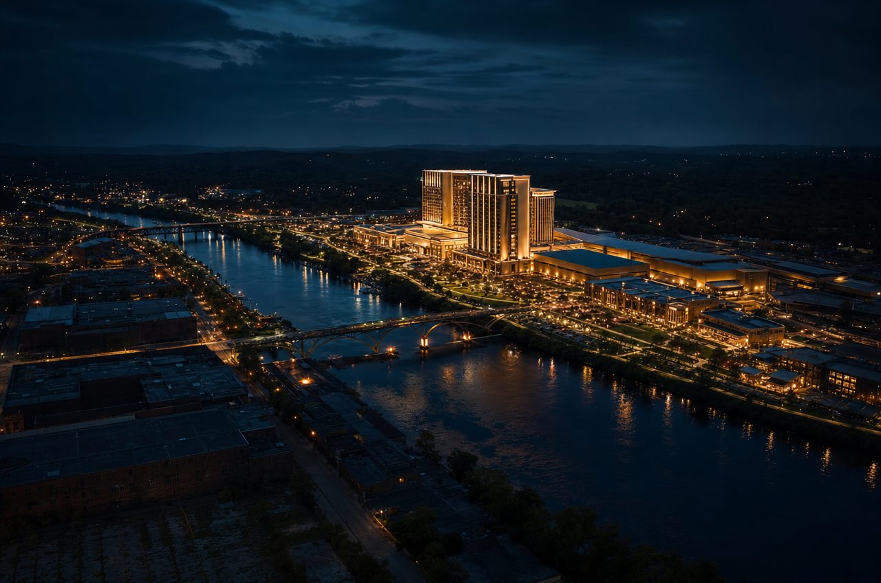 Casinos near Danville, Virginia — aerial cityscape