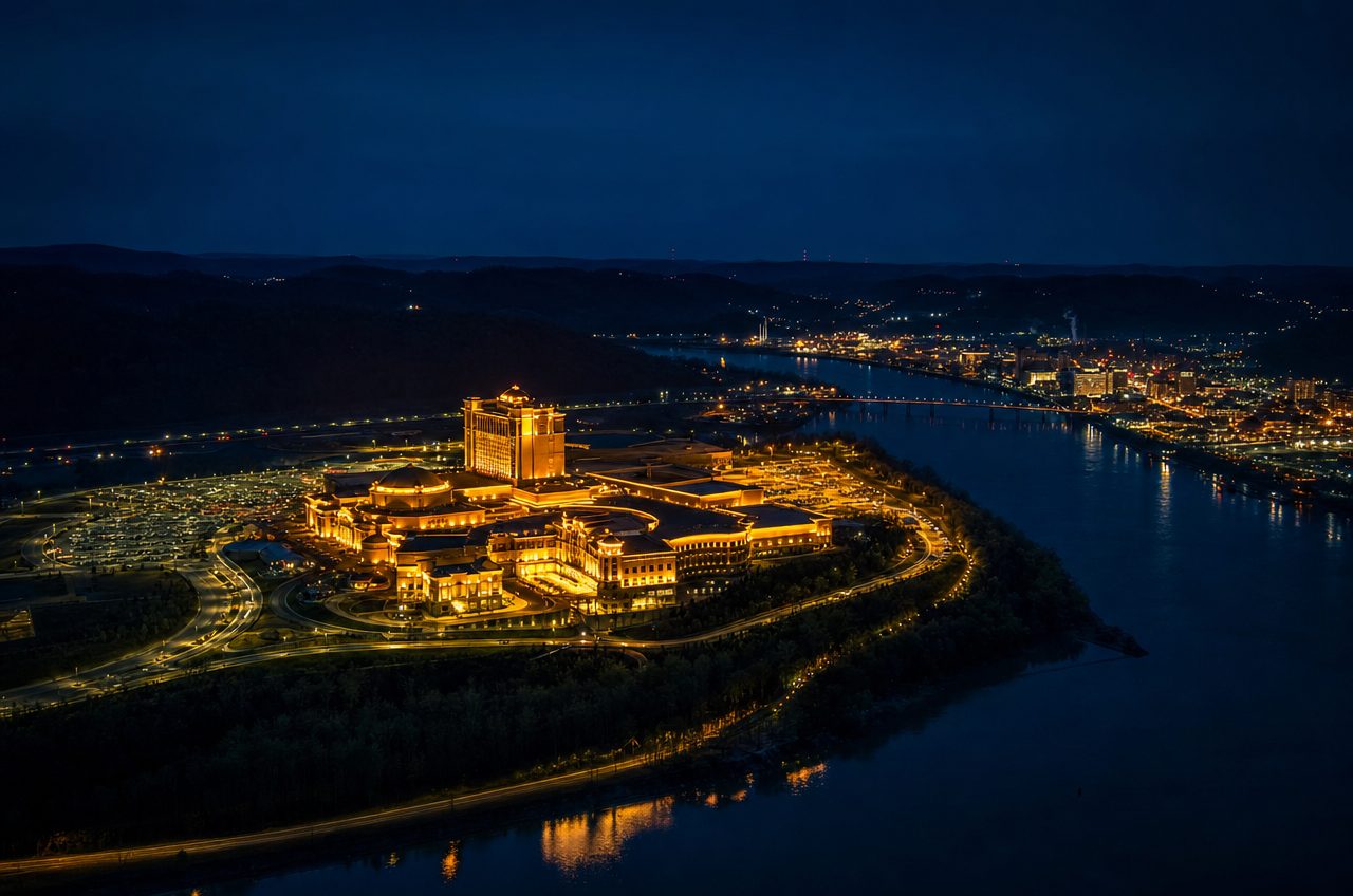 Casinos near Cross Lanes, West Virginia — aerial cityscape